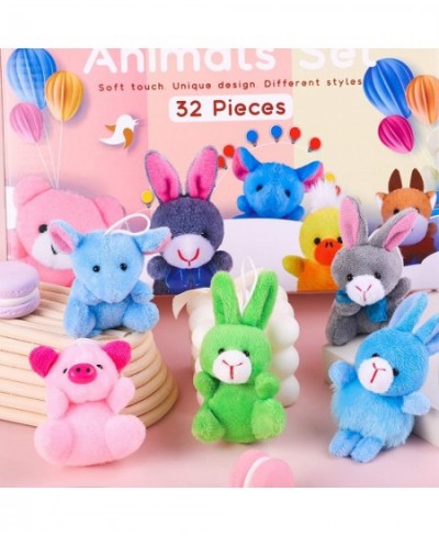 32 Pack Mini Plush Animals Toys Set Jungle Animal Plush Toys Stuffed Animals Set for Easter Hunts Basket Stuffers Easter Part...