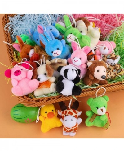 32 Pack Mini Plush Animals Toys Set Jungle Animal Plush Toys Stuffed Animals Set for Easter Hunts Basket Stuffers Easter Part...