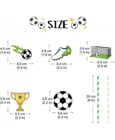 52 PCS Soccer Party Supplies Tableware Set Soccer Paper Plates Straws Paper Cups for Sports Theme Children Birthday Party Dec...