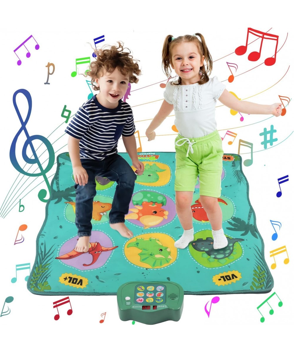 Dance Mat for Kids Dinosaur Musical Toy Gifts for Boys Girls-Including 3 Challenge Levels Dance Pad with LED Lights Adjustabl...