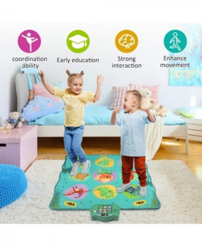 Dance Mat for Kids Dinosaur Musical Toy Gifts for Boys Girls-Including 3 Challenge Levels Dance Pad with LED Lights Adjustabl...