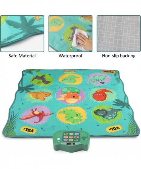 Dance Mat for Kids Dinosaur Musical Toy Gifts for Boys Girls-Including 3 Challenge Levels Dance Pad with LED Lights Adjustabl...