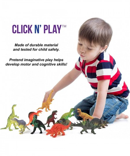 Click N’ Play Dinosaur Figure Toys Jumbo 7” Inch Dinosaur Playset for Kids & Toddlers Realistic Looking Dino Toy Set Gift for...