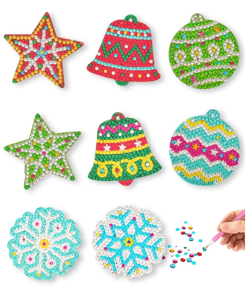 DIY Magnet & Diamond Art Christmas Ornaments for Kids Set - Makes 8pcs - Christmas Crafts for Kids - Diamond Painting Kits fo...