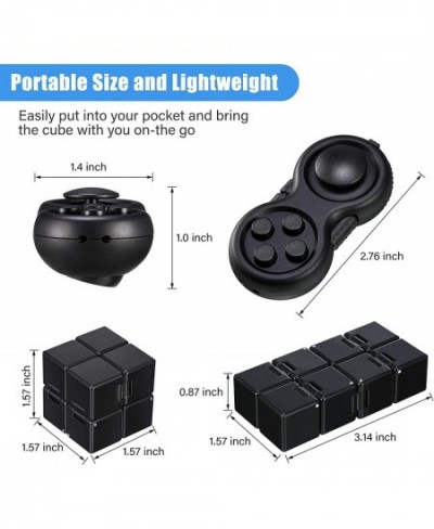 2 Pieces Mini Fidget Toy Set Include Cube Handheld Fidget Toy Cube Cam Fidget Controller Pad Anxiety and Stress Relief Fidget...