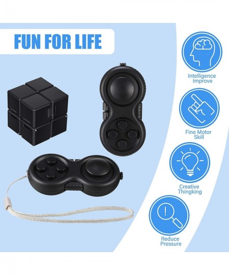 2 Pieces Mini Fidget Toy Set Include Cube Handheld Fidget Toy Cube Cam Fidget Controller Pad Anxiety and Stress Relief Fidget...