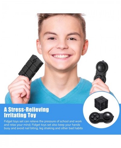 2 Pieces Mini Fidget Toy Set Include Cube Handheld Fidget Toy Cube Cam Fidget Controller Pad Anxiety and Stress Relief Fidget...