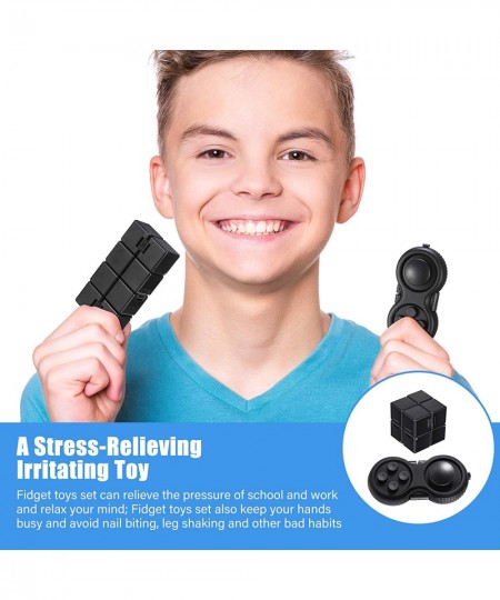 2 Pieces Mini Fidget Toy Set Include Cube Handheld Fidget Toy Cube Cam Fidget Controller Pad Anxiety and Stress Relief Fidget...