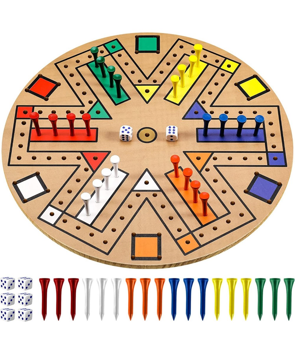 Fast Track Board Game Wooden 3-6 Players Board Game Set with 24 Board Game Pieces and 2 Dice Fast Track Game Night for Adult ...