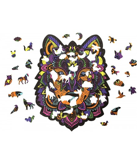 Hidden Shapes - Wolf - Jigsaw Puzzle for Adults - 300 Pieces - Hand Drawn- 75 Unique Hidden Shapes - Great Gift for All Puzzl...