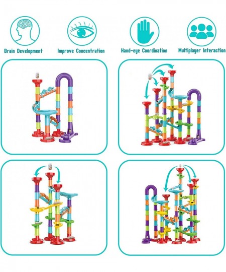 Marble Run Set for Kids 113pcs Marble Track Building Games 83 Marbulous Pieces 30 Glass Marble Colorful Marble Maze Race Trac...