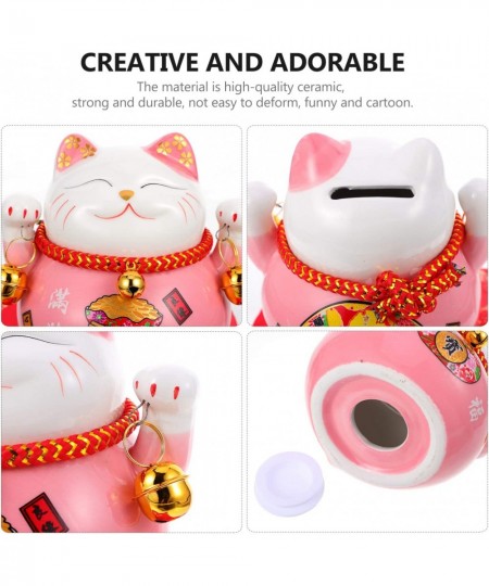 Lucky Cat Money Bank Feng Shui Maneki Neko Lucky Cat Coin Bank Ceramic Lucky Cat Piggy Bank Porcelain Money Change Pot Feng S...