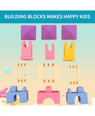 Silicone Stacking Blocks 12 PCS Baby Soft Castle Building Blocks - Montessori Kids Stacking & Nesting Toys for Babies 6 Month...