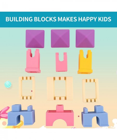 Silicone Stacking Blocks 12 PCS Baby Soft Castle Building Blocks - Montessori Kids Stacking & Nesting Toys for Babies 6 Month...