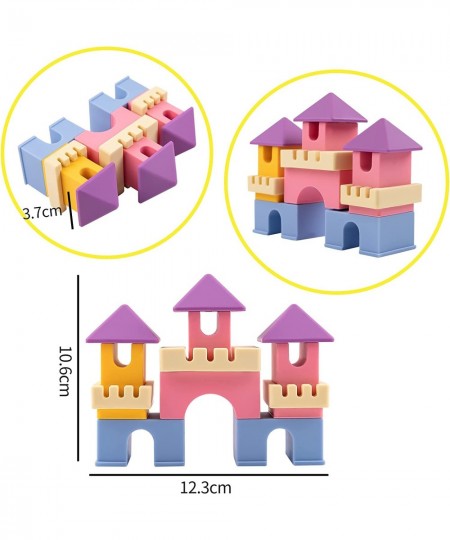 Silicone Stacking Blocks 12 PCS Baby Soft Castle Building Blocks - Montessori Kids Stacking & Nesting Toys for Babies 6 Month...