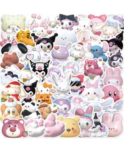 50pcs Cartoon 3D Kuromi My Melody Stikers Skateboard Guitar Laptop Bicycle Kids Waterproof Stikers Toys $14.36 - Kids' Stickers