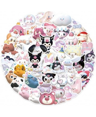 50pcs Cartoon 3D Kuromi My Melody Stikers Skateboard Guitar Laptop Bicycle Kids Waterproof Stikers Toys $14.36 - Kids' Stickers