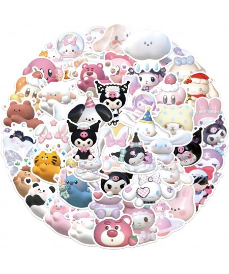 50pcs Cartoon 3D Kuromi My Melody Stikers Skateboard Guitar Laptop Bicycle Kids Waterproof Stikers Toys $14.36 - Kids' Stickers