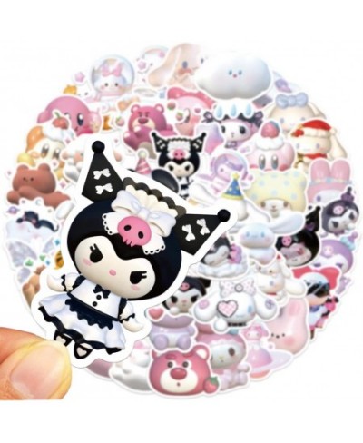 50pcs Cartoon 3D Kuromi My Melody Stikers Skateboard Guitar Laptop Bicycle Kids Waterproof Stikers Toys $14.36 - Kids' Stickers