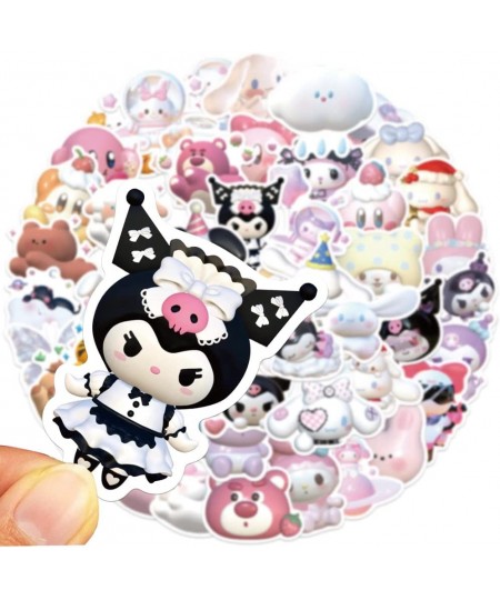 50pcs Cartoon 3D Kuromi My Melody Stikers Skateboard Guitar Laptop Bicycle Kids Waterproof Stikers Toys $14.36 - Kids' Stickers