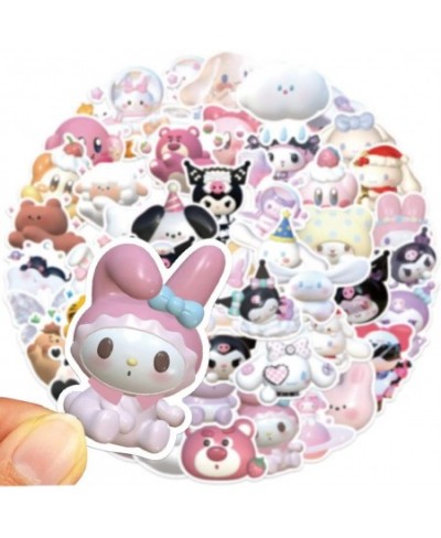 50pcs Cartoon 3D Kuromi My Melody Stikers Skateboard Guitar Laptop Bicycle Kids Waterproof Stikers Toys $14.36 - Kids' Stickers