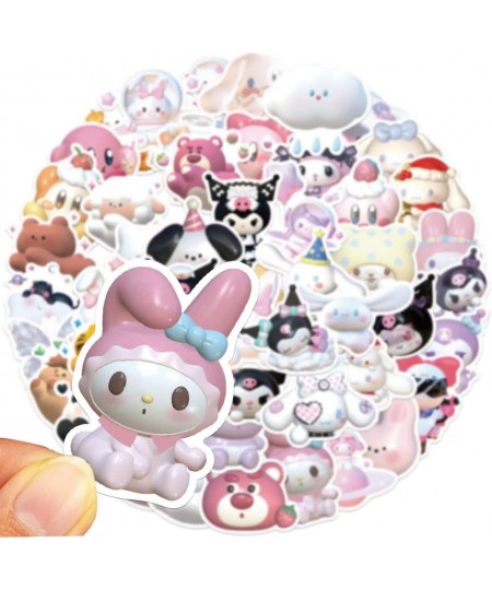 50pcs Cartoon 3D Kuromi My Melody Stikers Skateboard Guitar Laptop Bicycle Kids Waterproof Stikers Toys $14.36 - Kids' Stickers