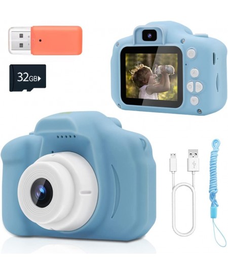 Kids Camera Front and Rear Camera Digital Cameras for Boys and Girls Gift Age 3-9 2.0 -inch Screen 1080P Video with 32GB SD C...