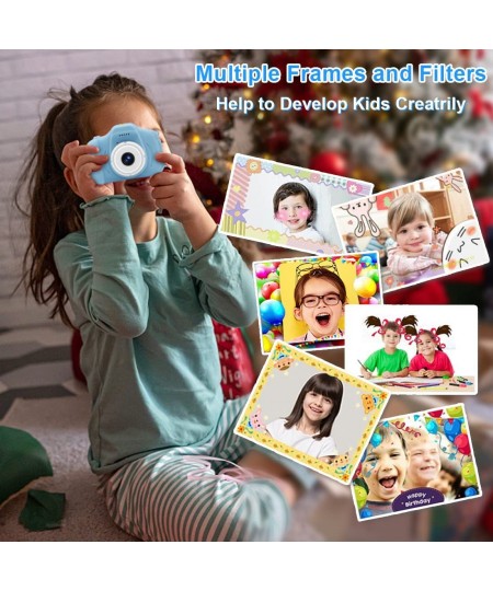 Kids Camera Front and Rear Camera Digital Cameras for Boys and Girls Gift Age 3-9 2.0 -inch Screen 1080P Video with 32GB SD C...