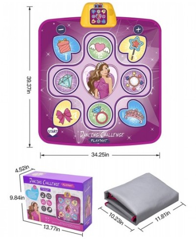 Kids Dance Mat Electronic Musical Play Mats Pink Dance Pad Non-Slip Dancing Floor Mat Game Toy with 5 Game Modes Easter Birth...