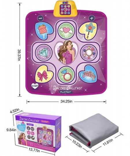 Kids Dance Mat Electronic Musical Play Mats Pink Dance Pad Non-Slip Dancing Floor Mat Game Toy with 5 Game Modes Easter Birth...