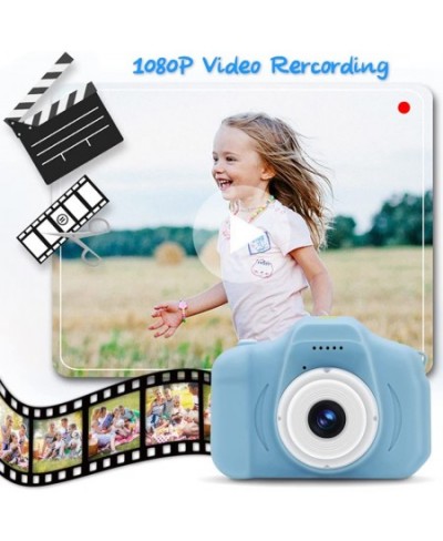 Kids Camera Front and Rear Camera Digital Cameras for Boys and Girls Gift Age 3-9 2.0 -inch Screen 1080P Video with 32GB SD C...