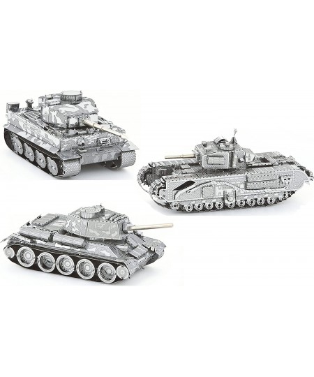 3D Metal Puzzle Models of Tank Collection - DIY Toy Metal Sheets Assembling Puzzle Realistic Display of Tanks 3D Puzzle - 3 P...