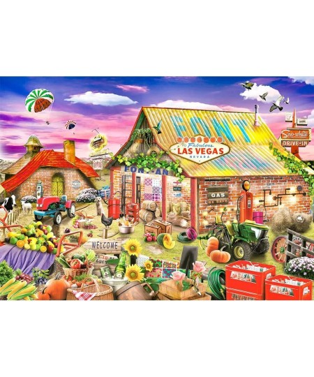 1000 Piece Jigsaw Puzzle Las Vegas Farm House Super Size 27" X 20 $24.12 - Jigsaw Puzzles