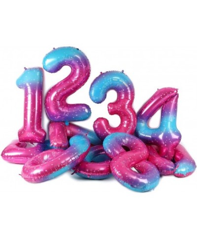 40 Inch Number Balloons 5 Pink Blue Rainbow Gradient Mylar Foil Helium Digital Balloon 0-9 Baby Shower Girl 5th Birthday Part...