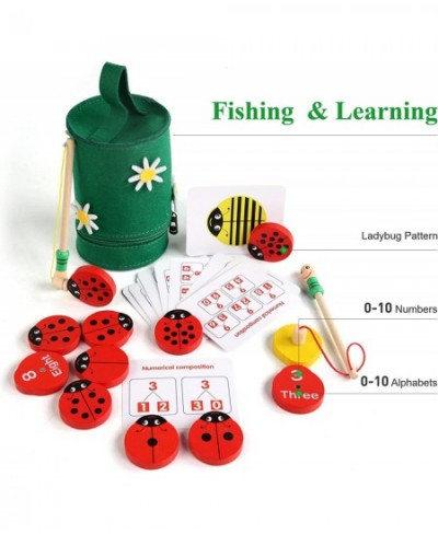 WODI Wooden Counting Ladybugs 0-10 Alphabets & Numbers Sorting Montessori Educational Toys for Toddlers Girls&Boys 3+ Learnin...