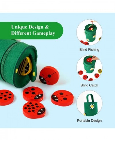 WODI Wooden Counting Ladybugs 0-10 Alphabets & Numbers Sorting Montessori Educational Toys for Toddlers Girls&Boys 3+ Learnin...