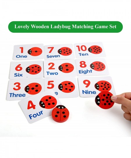 WODI Wooden Counting Ladybugs 0-10 Alphabets & Numbers Sorting Montessori Educational Toys for Toddlers Girls&Boys 3+ Learnin...