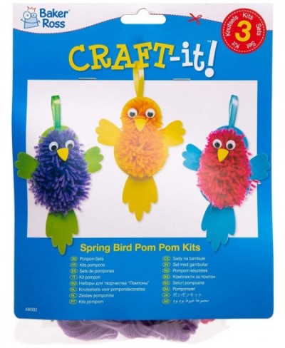 AW302 Spring Themed Bird Pom Pom Kits - Pack of 3 for Kids to Make and Display $17.63 - Kids' Drawing & Writing Boards