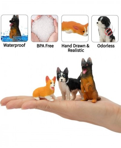 12PCS Dog Figurines Playset Realistic Detailed Plastic Puppy Figures Hand Painted Mini Dog Figures Toy Set Cake Toppers Birth...