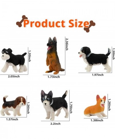 12PCS Dog Figurines Playset Realistic Detailed Plastic Puppy Figures Hand Painted Mini Dog Figures Toy Set Cake Toppers Birth...