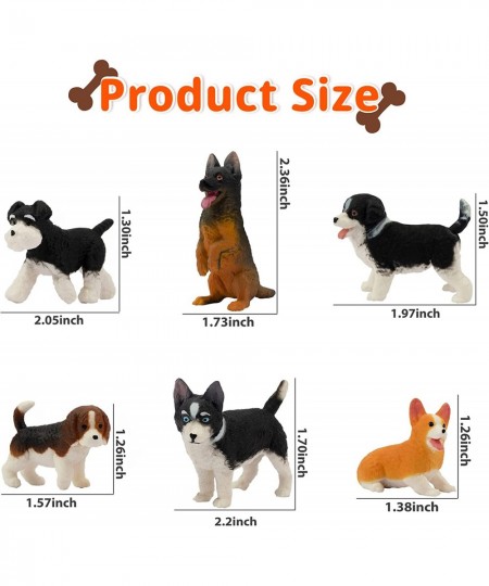 12PCS Dog Figurines Playset Realistic Detailed Plastic Puppy Figures Hand Painted Mini Dog Figures Toy Set Cake Toppers Birth...