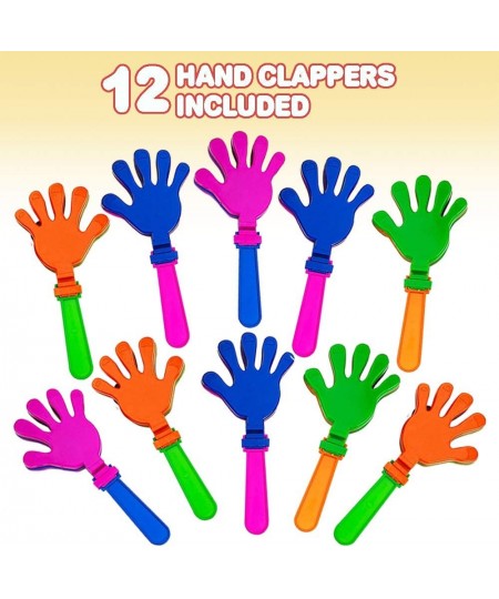 Hand Clappers Noisemakers - Pack of 12-7.5 Inch Assorted Plastic Noisemakers for Sports Parties and Concerts - Great Birthday...