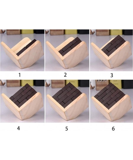 Wooden Brain Teaser Puzzle Cube Wooden Puzzles T-Shaped Jigsaw Logic Puzzle Educational Toy for Kids and Adults (Wine) $20.05...