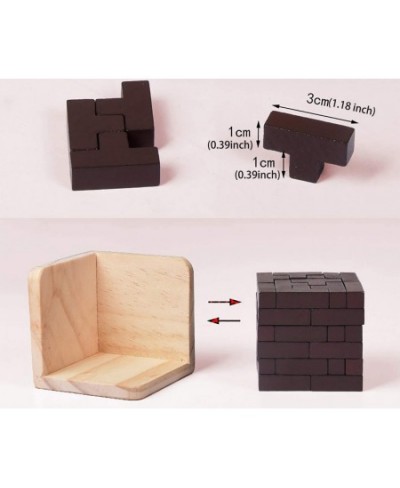 Wooden Brain Teaser Puzzle Cube Wooden Puzzles T-Shaped Jigsaw Logic Puzzle Educational Toy for Kids and Adults (Wine) $20.05...