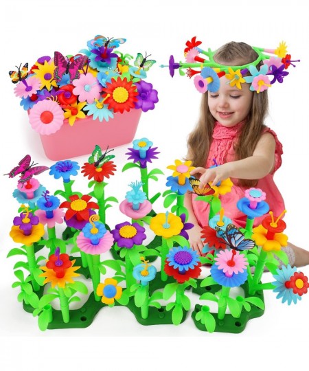 156 PCS Flower Garden Building Toy Set STEM Gardening Pretend Toys for Girls 2 3 4 5 6 Year Old Girl Birthday Gifts Preschool...