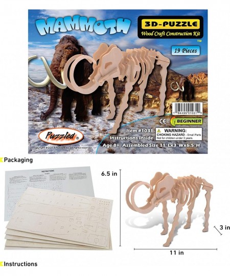 IQ Assembling Products Series Balsa Wood 3D Puzzle Mammoth $22.54 - 3-D Puzzles