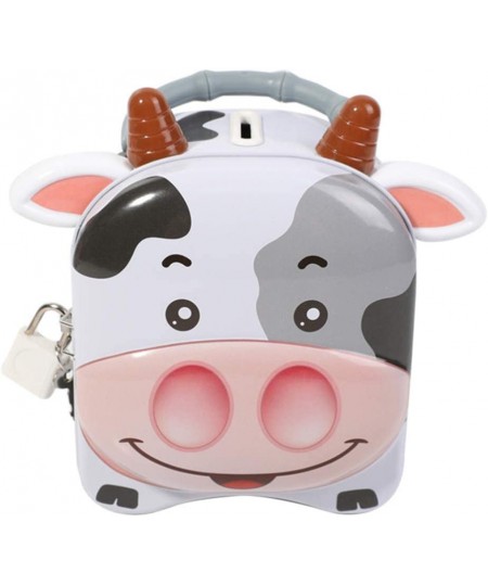 Cute Milk Cow Piggy Bank Tinplate Money Saving Bank Coin Bank Zodiac Ox Anima Figurine Saving Pot Money Box Change Container ...