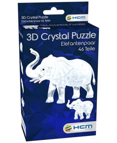 Crystal Puzzle 59176 3D Elephant Couple 46 Pieces Grey $44.54 - 3-D Puzzles