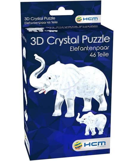 Crystal Puzzle 59176 3D Elephant Couple 46 Pieces Grey $44.54 - 3-D Puzzles