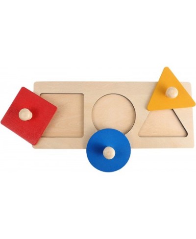 Baby Wooden Shape Puzzles Montessori Wood Knob Puzzle Board Geometric Shape Match Puzzles Preschool Training Tool for Baby Ki...